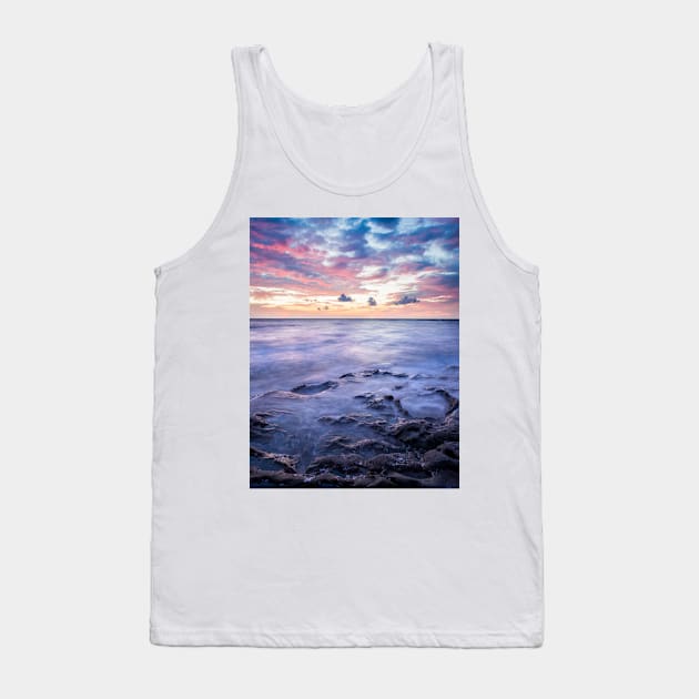 Long exposure seascape rocks at twilight Tank Top by Juhku